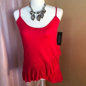 NWT Rachel Zoe ruffled pink tank top xs.